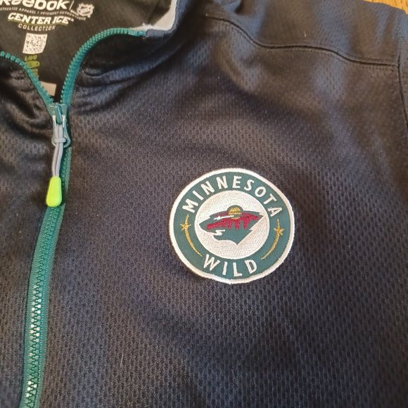 Minnesota Wild 1/4 Zip Pullover Reebok Center Ice (5251) - Picture 4 of 11